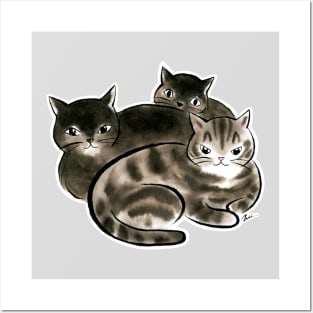 Black cats family Posters and Art